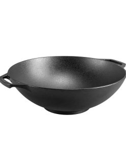 14 Inch Seasoned Cast Iron Wok